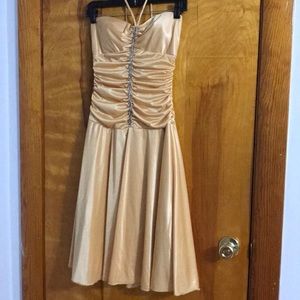 Gold Rhinestone Embellished Dress
